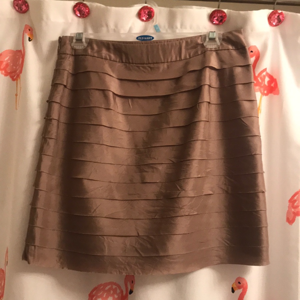 Layered silk pencil skirt
